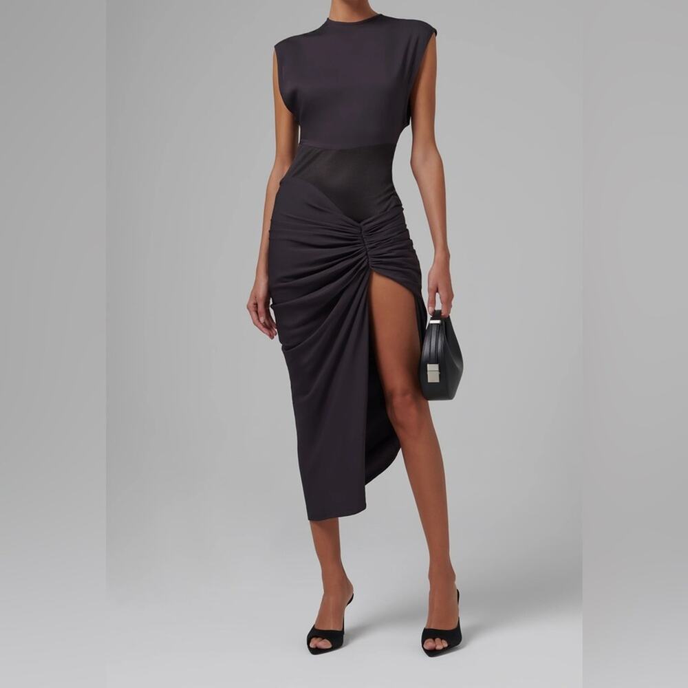 Christopher Esber Fusion Ruched Midi Dress US Size 8 - Picture 2 of 11